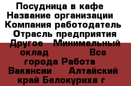 Посудница в кафе › Название организации ­ Компания-работодатель › Отрасль предприятия ­ Другое › Минимальный оклад ­ 14 000 - Все города Работа » Вакансии   . Алтайский край,Белокуриха г.